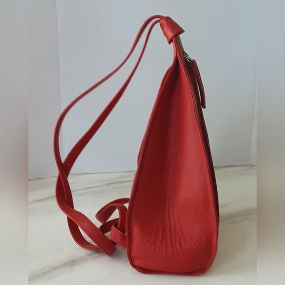 CASA LOPEZ The Cartera Minna Orange Genuine Leather Sling Backpack main image 11